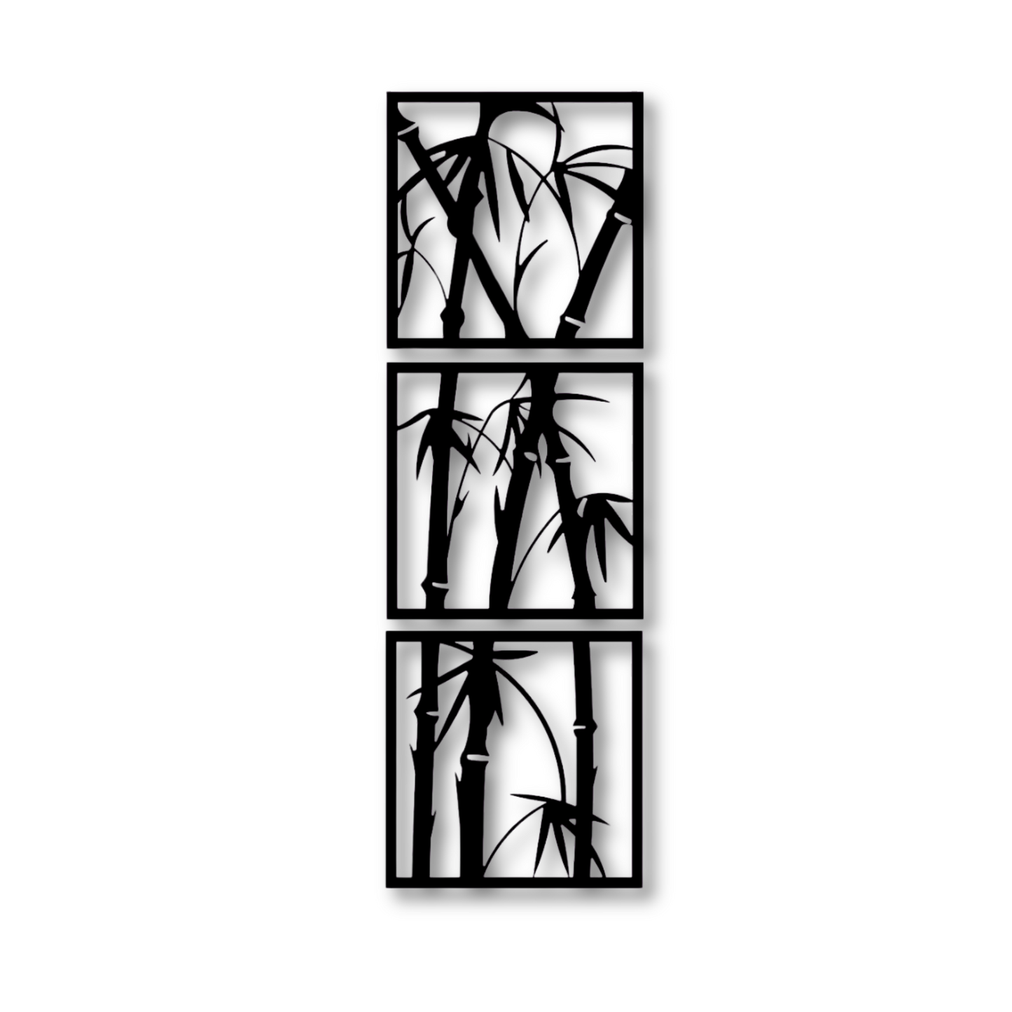 Set of 3 Bambu Tree Metal Cut Wall Art