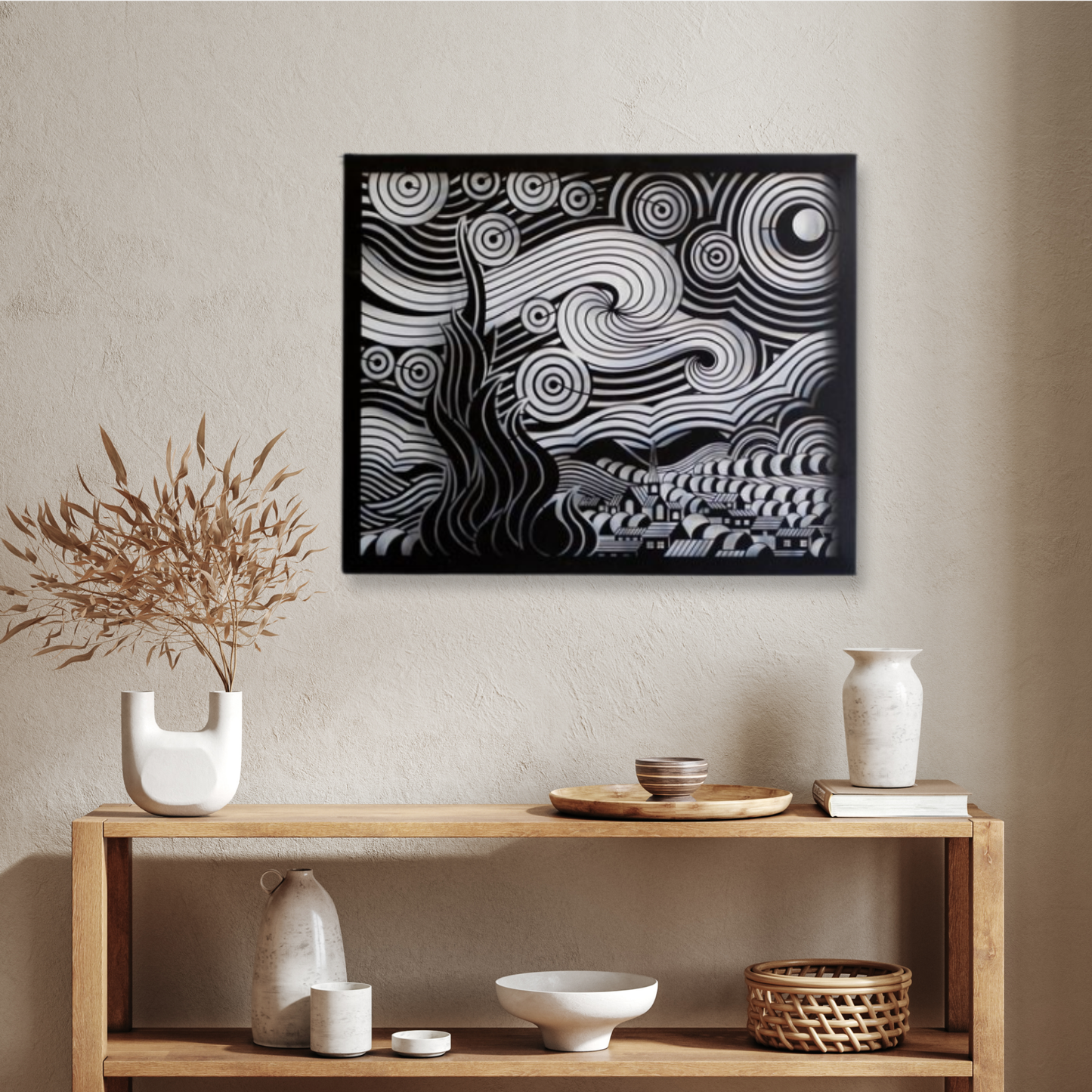 Starry Night Van Gogh Metal Cut Wall Art Vintage Painting